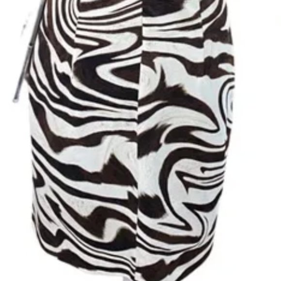 Michael Kors Chocolate Zebra Print Zip Sleeveless V-neck Dress Size Medium - Picture 4 of 6